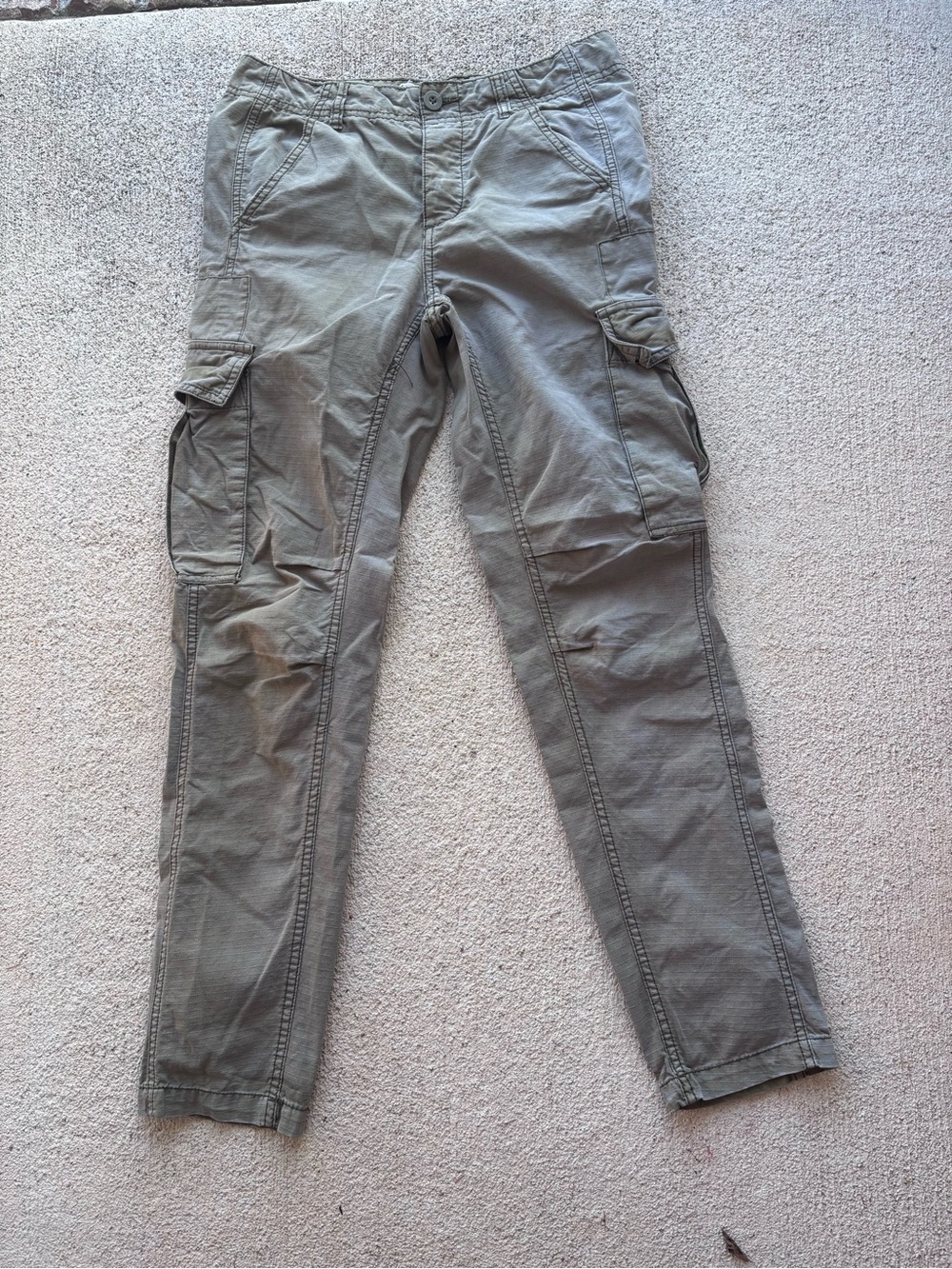 Free People Utility Cargo Pants Size 2 Olive Gray Ripstop Military Combat Cotton